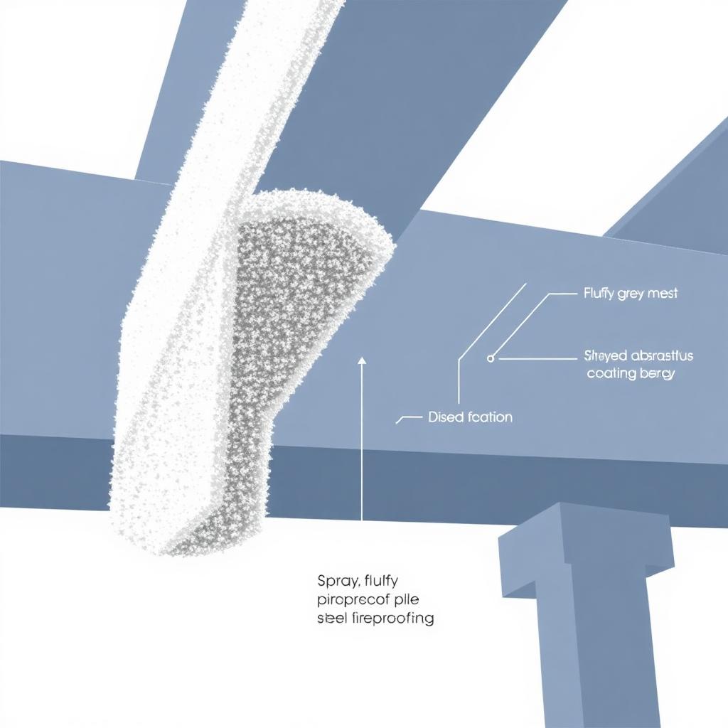 Illustration of Sprayed asbestos coating